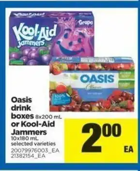 Real Canadian Superstore Oasis Drink Boxes or Kool-Aid Jammers offer