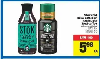 Real Canadian Superstore Stock cold Brew Coffee or Starbucks Iced Coffee offer