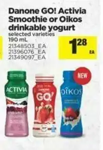 Real Canadian Superstore Danone GO! Activia Smoothie offer