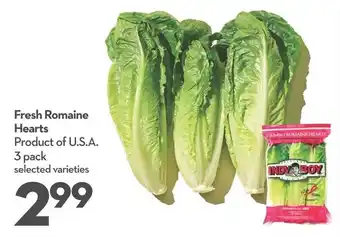 Longo's Fresh Romaine Hearts 3 pack offer