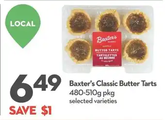 Longo's Baxter's Classic Butter Tarts 480-510g pkg selected varieties offer