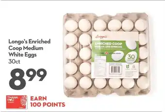 Longo's Longo's Enriched Coop Medium White Eggs 30ct offer
