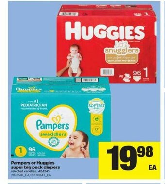 Real Canadian Superstore Pampers or Huggies Super Big Pack Diapers offer