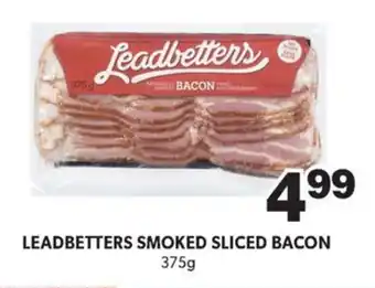 LEADBETTERS SMOKED SLICED BACON 375g