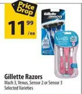 Co-op Gillette Razors Mach 3, Venus, Sensor 2 or Sensor 3 Selected Varieties offer