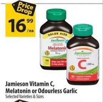 Co-op Jamieson Vitamin C, Melatonin or Odourless Garlic Selected Varieties & Sizes offer