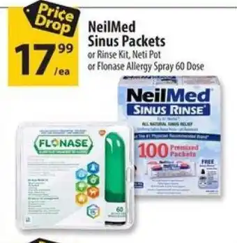Co-op NeilMed Sinus Packets or Rinse Kit, Neti Pot or Flonase Allergy Spray 60 Dose offer