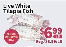 Blue Sky Supermarket Live White Tilapia Fish offer