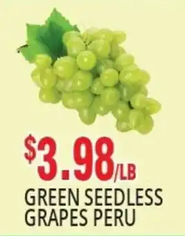 88 Supermarket GREEN SEEDLESS GRAPES PERU offer