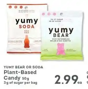 Market Place IGA YUMY BEAR OR SODA Plant-Based Candy 50g offer