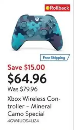 Walmart Xbox Wireless Controller Mineral Camo Special offer
