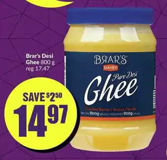 FreshCo Brar's Desi Ghee 800g offer