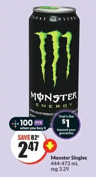 FreshCo Monster Singles 444-473mL offer