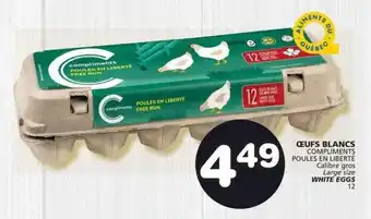 IGA COMPLIMENTS LARGE SIZE WHITE EGGS 12 offer
