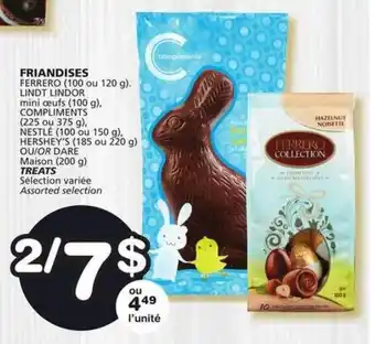 IGA LINDT LINDOR, COMPLIMENTS, NESTLE, HERSHEY OR DARE TREATS offer