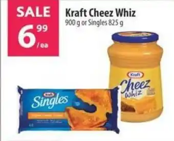 Kraft Cheez Whiz 900g or Singles 825g