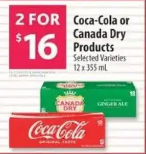 Co-op Coca-Cola or Canada Dry Products Selected Varieties 12 x 355ml offer