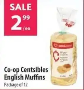 Co-op Co-op Centsibles English Muffins Package of 12 offer