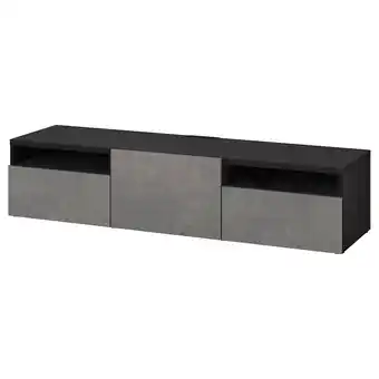 IKEA BestÅ tv unit with drawers and door, black-brown/kallviken dark gray, 70 7/8x16 1/2x15 3/8 offer