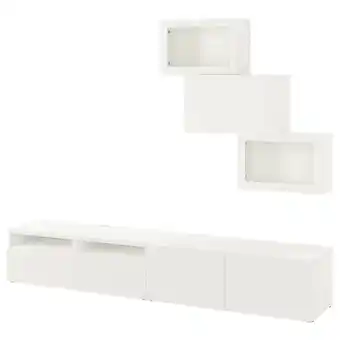 IKEA BestÅ tv storage combination/glass doors, white/lappviken white clear glass, 94 1/2x16 1/2x74 3/4 offer