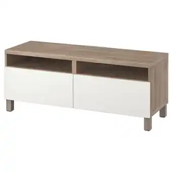 IKEA BestÅ tv unit with drawers, walnut effect light gray/lappviken white, 47 1/4x16 1/2x18 7/8 offer