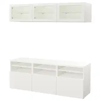 IKEA BestÅ tv storage combination/glass doors, white/lappviken white clear glass, 70 7/8x16 1/2x75 5/8 offer