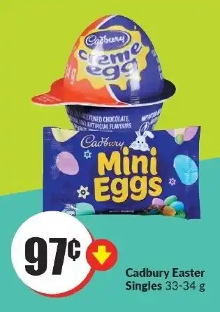 FreshCo Cadbury Easter Singles 33-34g offer
