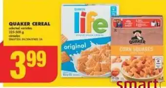No Frills QUAKER CEREAL offer