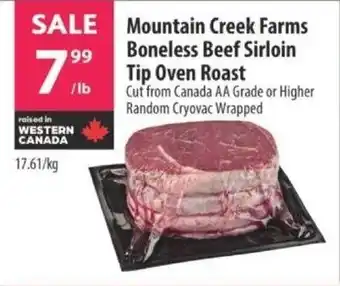 Co-op Mountain Creek Farms Boneless Beef Sirloin Tip Oven Roast offer