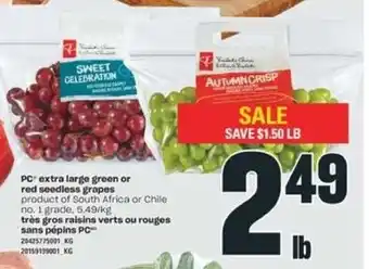 Valu-mart PC Extra Large Green or Red Seedless Grapes offer