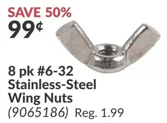 Princess Auto 8 pk #6-32 Stainless-Steel Wing Nuts offer