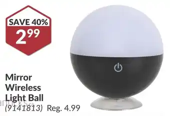 Princess Auto Mirror Wireless Light Ball offer