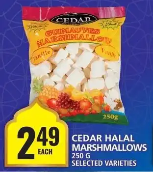 Food Basics CEDAR HALAL MARSHMALLOWS 250G SELECTED VARIETIES offer