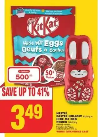 No Frills NESTLE EASTER HOLLOW OR HIDE ME EGG POUCH offer