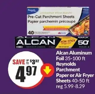 FreshCo Alcan Aluminum Foil 35-100 ft Reynolds Parchment Paper or Air Fryer Sheets offer