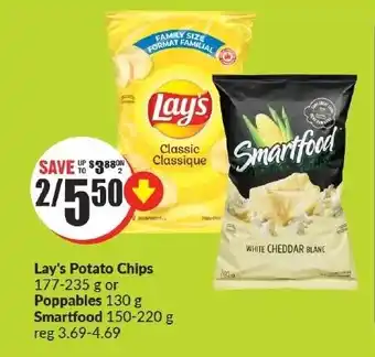 FreshCo Lay's Potato Chips 177-235 g or Poppables 130 g Smartfood 150-220 g offer
