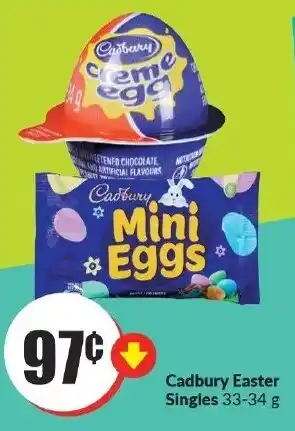 FreshCo Cadbury Easter Singles 33-34 g offer