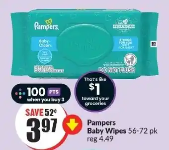 FreshCo Pampers Baby Wipes 56-72 pk offer
