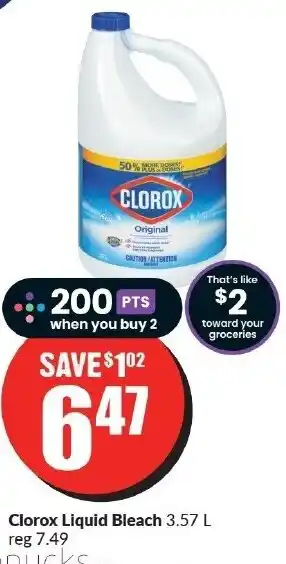 FreshCo Clorox Liquid Bleach 3.57 L offer