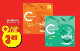 FreshCo Compliments Tea 48-72 pk offer