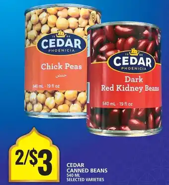 Food Basics CEDAR CANNED BEANS 540 ML offer