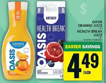 Food Basics OASIS ORANGE JUICE HEALTH BREAK JUICE offer