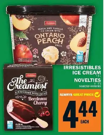 Food Basics IRRESISTIBLES ICE CREAM NOVELTIES offer