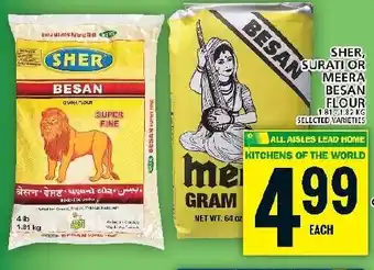 Food Basics SHER SURATI OR MEERA BESAN FLOUR offer