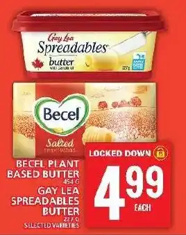 Food Basics BECEL PLANT BASED BUTTER 454 G GAY LEA SPREADABLES BUTTER offer
