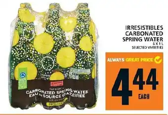 Food Basics IRRESISTIBLES CARBONATED SPRING WATER offer