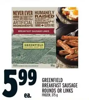 Metro GREENFIELD BREAKFAST SAUSAGE ROUNDS OR LINKS offer