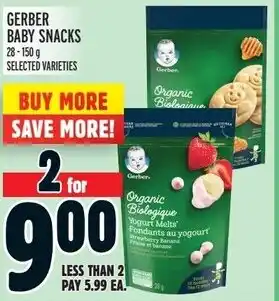 Metro GERBER BABY SNACKS offer