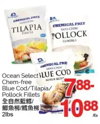 T&T Supermarket Ocean Select Chem-free Blue Cod/Tilapia/ Pollock Fillets offer