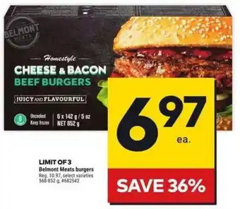 Giant Tiger Belmont Meats burgers offer